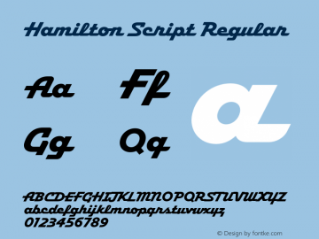 Hamilton Script Regular Version 1.000;hotconv 1.0.109;makeotfexe 2.5.65596图片样张