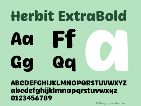 Herbit-ExtraBold Version 1.000 Font Sample
