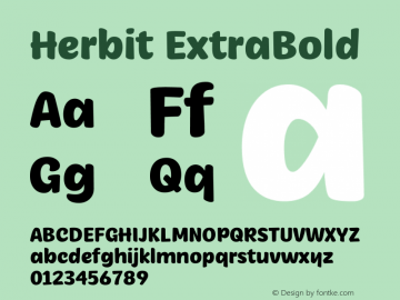 Herbit-ExtraBold Version 1.000图片样张