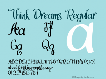 Think Dreams Version 1.002;Fontself Maker 3.1.2 Font Sample