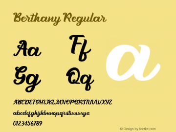 Berthany Version 1.00;June 9, 2019;FontCreator 12.0.0.2535 64-bit Font Sample