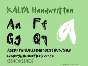 KALPAHandwritten Version 1.002;Fontself Maker 3.1.2图片样张