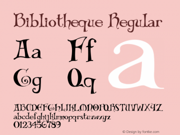 Bibliotheque Regular Type Tool Font Sample