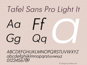 Tafel Sans Pro Light It Version 1.000;hotconv 1.0.109;makeotfexe 2.5.65596图片样张