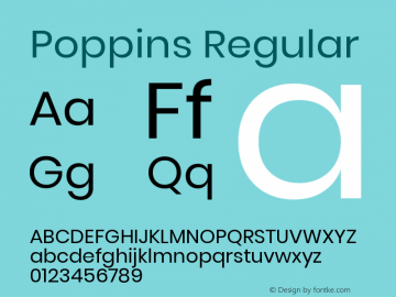 Poppins Regular Version 3.010;PS 1.000;hotconv 16.6.54;makeotf.lib2.5.65590 Font Sample