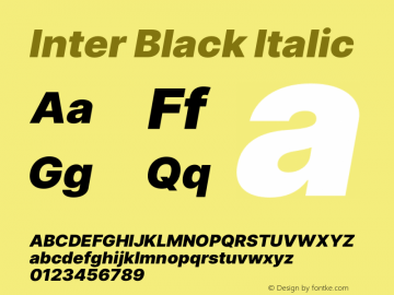 Inter Black Italic Version 3.007;git-a0b6a71a9 Font Sample
