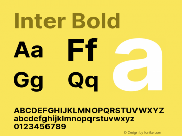Inter Bold Version 3.007;git-a0b6a71a9 Font Sample