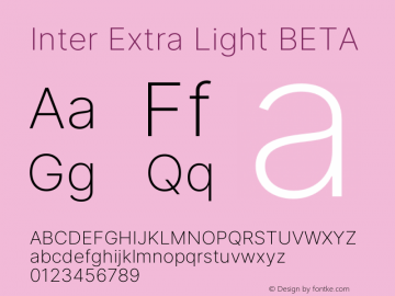 Inter Extra Light BETA Version 3.007;git-a0b6a71a9图片样张