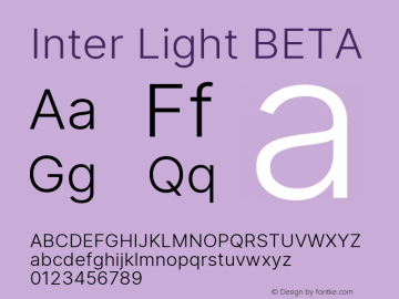 Inter Light BETA Version 3.007;git-a0b6a71a9 Font Sample
