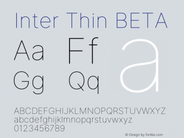Inter Thin BETA Version 3.007;git-a0b6a71a9 Font Sample