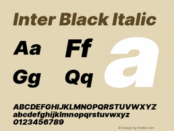 Inter Black Italic Version 3.007;git-a0b6a71a9 Font Sample