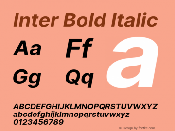 Inter Bold Italic Version 3.007;git-a0b6a71a9图片样张
