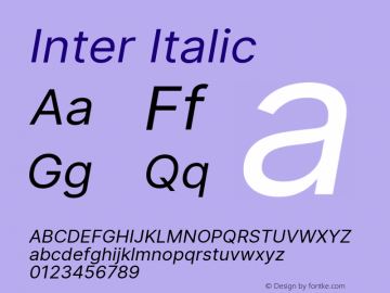 Inter Italic Version 3.007;git-a0b6a71a9图片样张