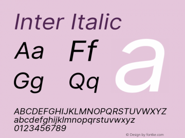 Inter Italic Version 3.007;git-a0b6a71a9图片样张