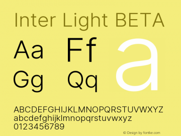 Inter Light BETA Version 3.007;git-a0b6a71a9 Font Sample