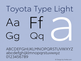 Toyota Type Light Version 1.00 Font Sample