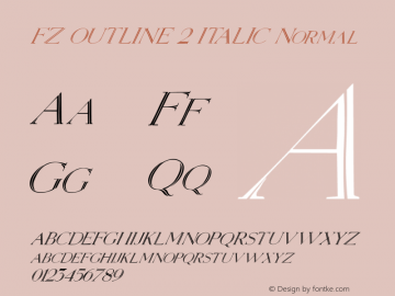 FZ OUTLINE 2 ITALIC Normal 1.000 Font Sample