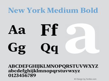 New York Medium Bold Version 15.0d3e31 Font Sample
