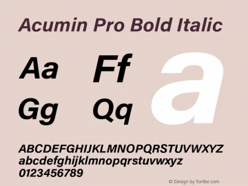 AcuminPro-BoldItalic Version 1.011图片样张