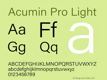 AcuminPro-Light Version 1.011图片样张