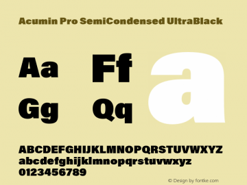 AcuminProSemiCondensed-UltBlk Version 1.011 Font Sample