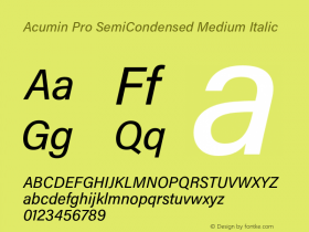 AcuminProSemiCondensed-MedIta Version 1.011图片样张