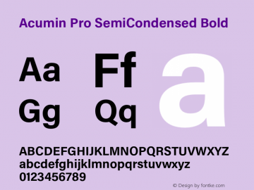 AcuminProSemiCondensed-Bold Version 1.011 Font Sample