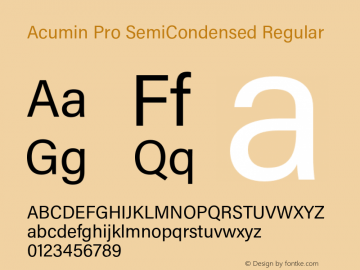 AcuminProSemiCondensed-Reg Version 1.011 Font Sample