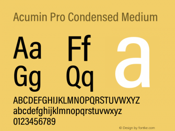 AcuminProCondensed-Medium Version 1.011图片样张