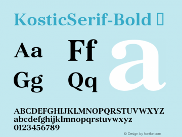 ☞KosticSerif-Bold Version 2.000;com.myfonts.kostic.serif.bold.wfkit2.3Gq2图片样张