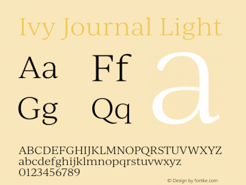 IvyJournal-Light Version 1.001 Font Sample