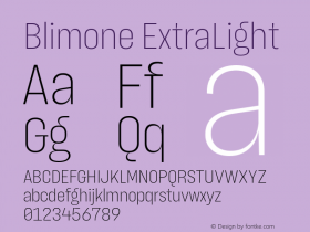 Blimone-ExtraLight Version 1.000;hotconv 1.0.109;makeotfexe 2.5.65596;YWFTv17 Font Sample