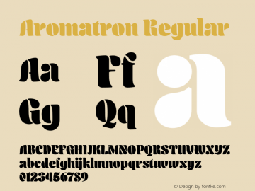 Aromatron Regular Version 1.0 Font Sample