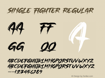 SINGLEFIGHTER Version 1.00;June 24, 2019;FontCreator 11.5.0.2427 64-bit Font Sample