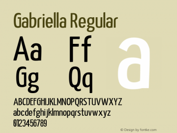 Gabriella Regular Version 1.000 Font Sample