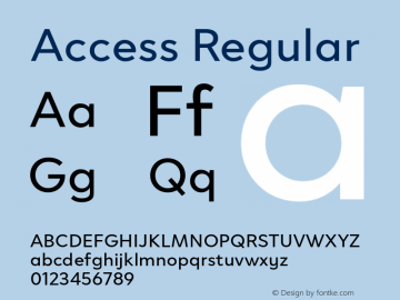 Access-Regular Version 1.000;PS 001.001;hotconv 1.0.56图片样张