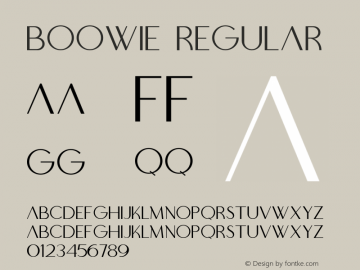 BOOWIE Version 1.00;April 15, 2019;FontCreator 11.5.0.2422 64-bit Font Sample