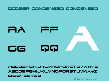 Dodger Condensed Version 3.1; 2019 Font Sample