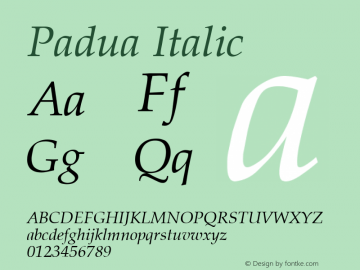 Padua Italic Rev. 002.001图片样张