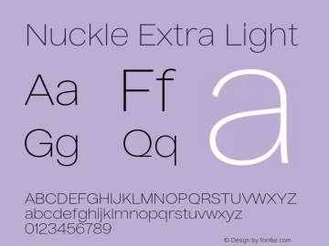 Nuckle Extra Light Version 1.032;PS 1.32;hotconv 1.0.88;makeotf.lib2.5.647800图片样张