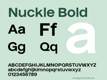 Nuckle Bold Version 1.032;PS 1.32;hotconv 1.0.88;makeotf.lib2.5.647800 Font Sample