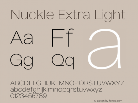 Nuckle Extra Light Version 1.032;PS 1.32;hotconv 1.0.88;makeotf.lib2.5.647800图片样张