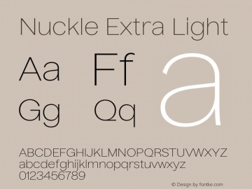 Nuckle Extra Light Version 1.032;PS 1.32;hotconv 1.0.88;makeotf.lib2.5.647800图片样张