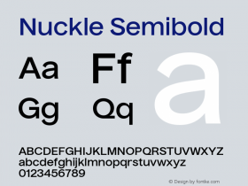 Nuckle Semibold Version 1.032;PS 1.32;hotconv 1.0.88;makeotf.lib2.5.647800图片样张