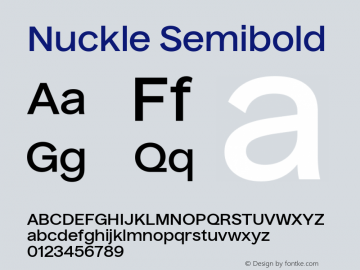 Nuckle Semibold Version 1.032;PS 1.32;hotconv 1.0.88;makeotf.lib2.5.647800图片样张