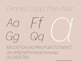 Omnes Cond Thin Italic Version 1.003图片样张