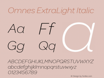 Omnes ExtraLight Italic Version 1.003图片样张