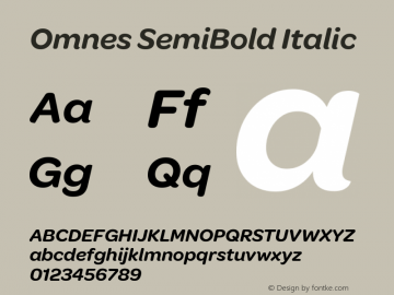 Omnes SemiBold Italic Version 1.003图片样张