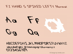 FZ HAND 5 SPIKED LEFTY Normal 1.000 Font Sample