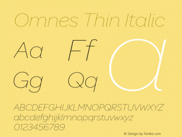 Omnes-ThinItalic Version 1.003图片样张